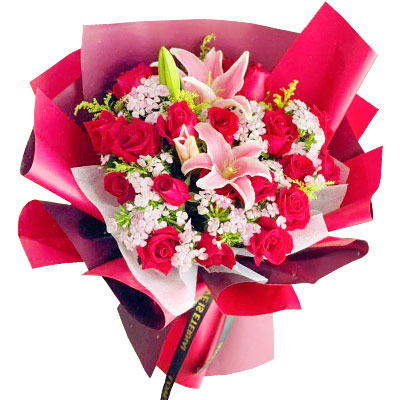 成都18朵红玫瑰百合，永远牵手到老