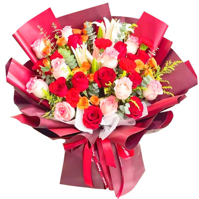 成都22朵玫瑰百合，追求真爱幸福